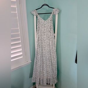 white patterned maxi dress